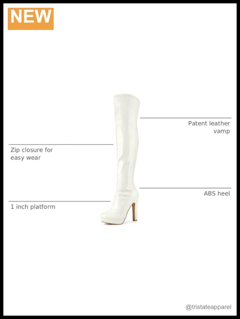 Patent Leather Over Knee High Boots Chunky Platform Heels Zip
